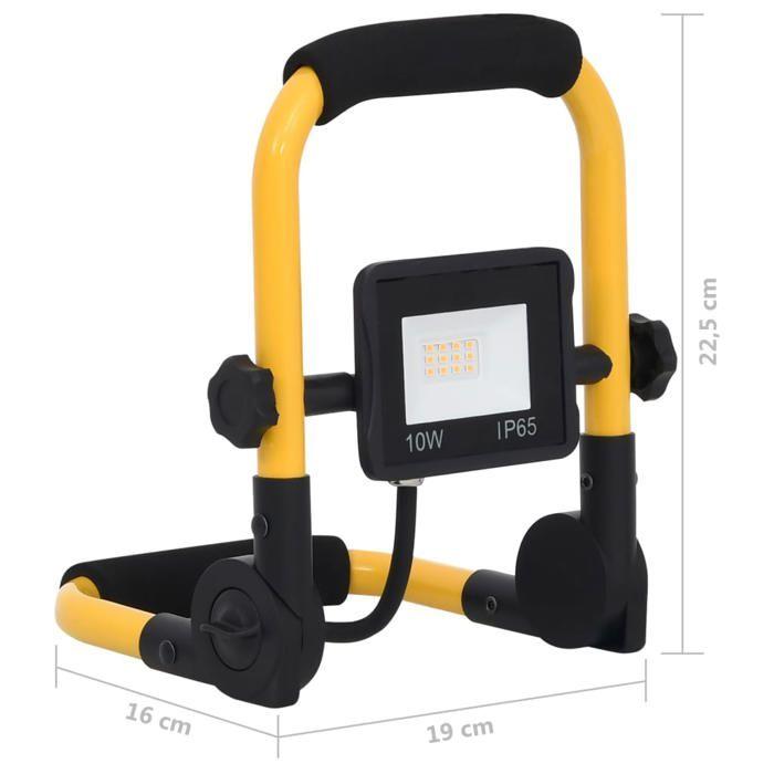 VidaXL LED Projector with Handle Outdoor Lamp Garden Security Lighting Outdoor Projector Construction Site of 149633