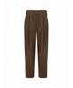 Akebteu Pt11X Pleated Wide Pintuck Pants [Brown]