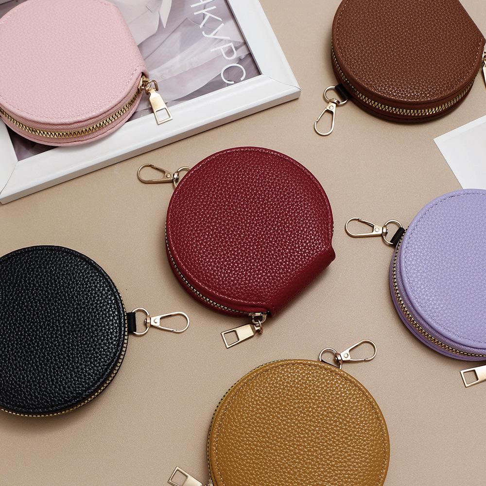 INS Style Mini Round Zipper Coin and Card Holder