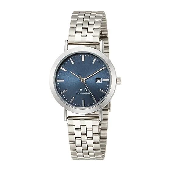 ALIAS Watch Analog Amalfidia Waterproof Date Metal Band Navy Dial WW19038A-117 Women s Silver