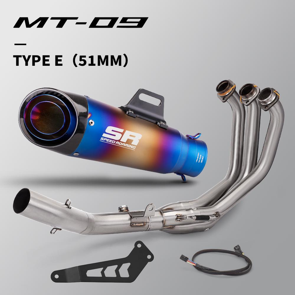 Motorcycle Exhaust Escape Slip On For MT09 MT-09 Tracer 9 900 GT XSR900 2020-2023 Front Link Pipe 51mm Muffler