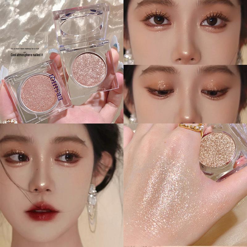 Niulang Zhinv Single Shade Pearlescent Glitter Shimmer Highlighter Palette for Multi-use Color Makeup