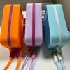 New Solid Color Square Wallet Silicone With Wrist Strap Storage Bag Zipper Cosmetic Bag Small Item