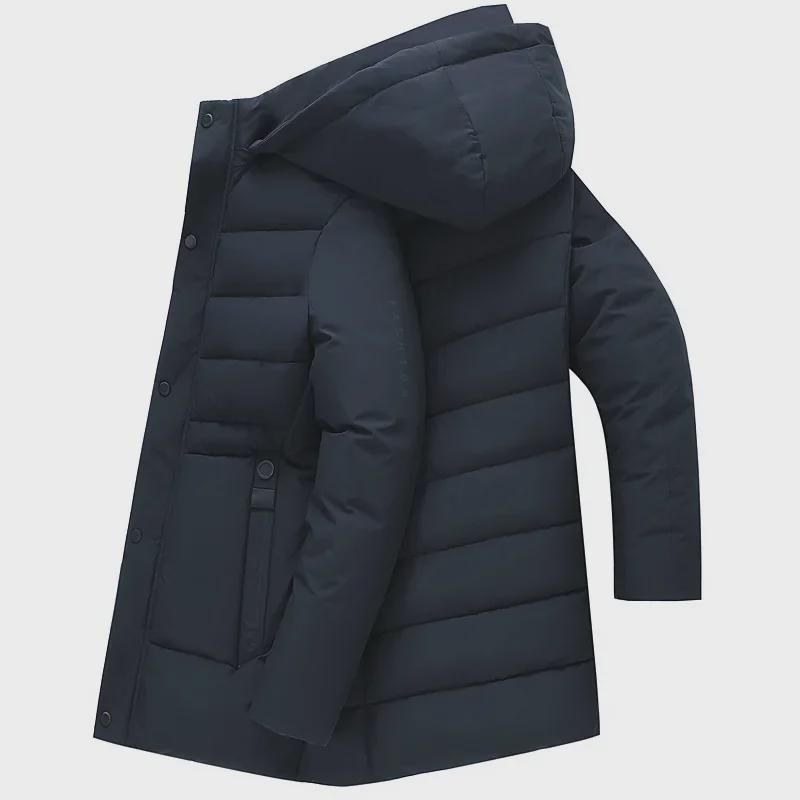 2021 Velvet-Lined Cotton Winter Coat: Men's Mid-Aged & Elderly