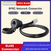 LR22 0.1m-1m Waterproof 8P8C CAT5 CAT6 Network LAN Cable RJ45 Ethernet Connector Circular Aviation Female Socket Panel Mounting