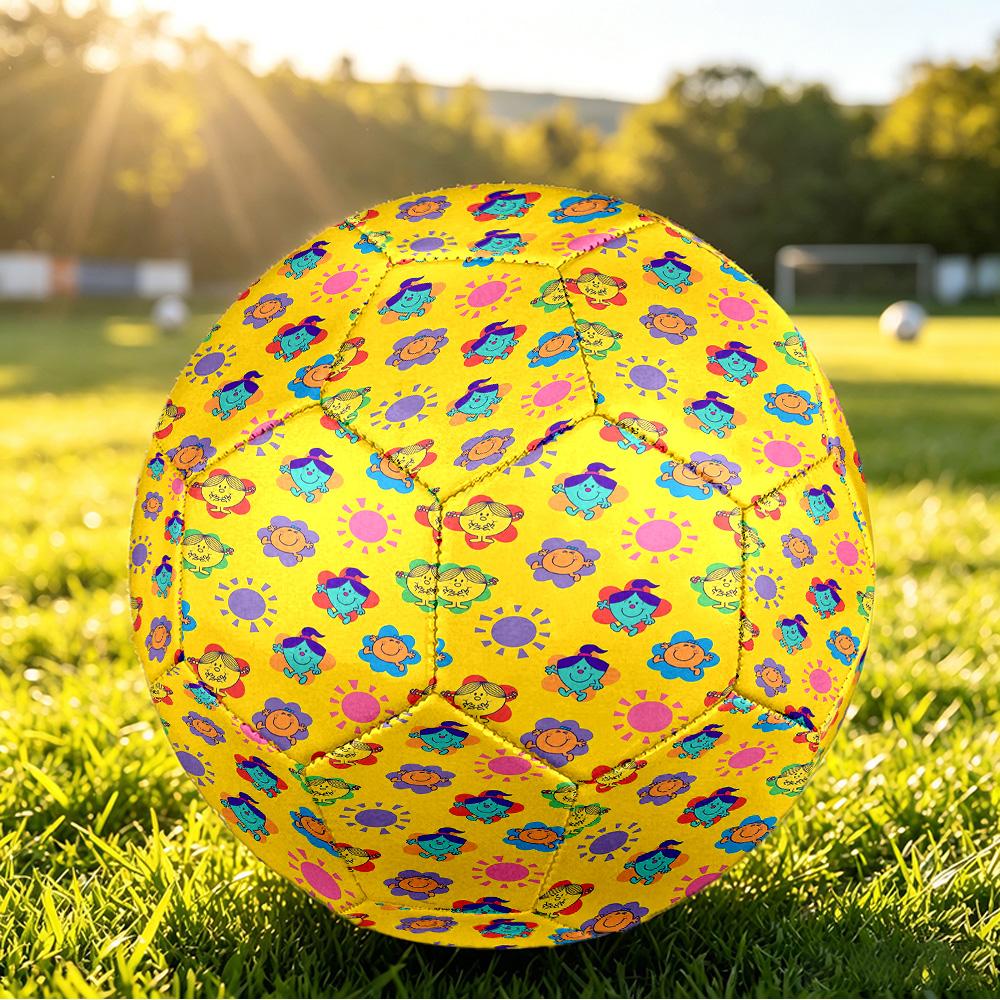 Size 5 Football Mr. Men & Little Miss Pattern, Wear‑Resistant Soccer Ball for Match Training Daily Sports Play