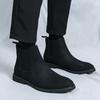 Fashion Brand Business Commuting Casual Leather Boots High-quality Rubber Sole Wear-resistant Chelsea Boots Men's High Top Leather Boots