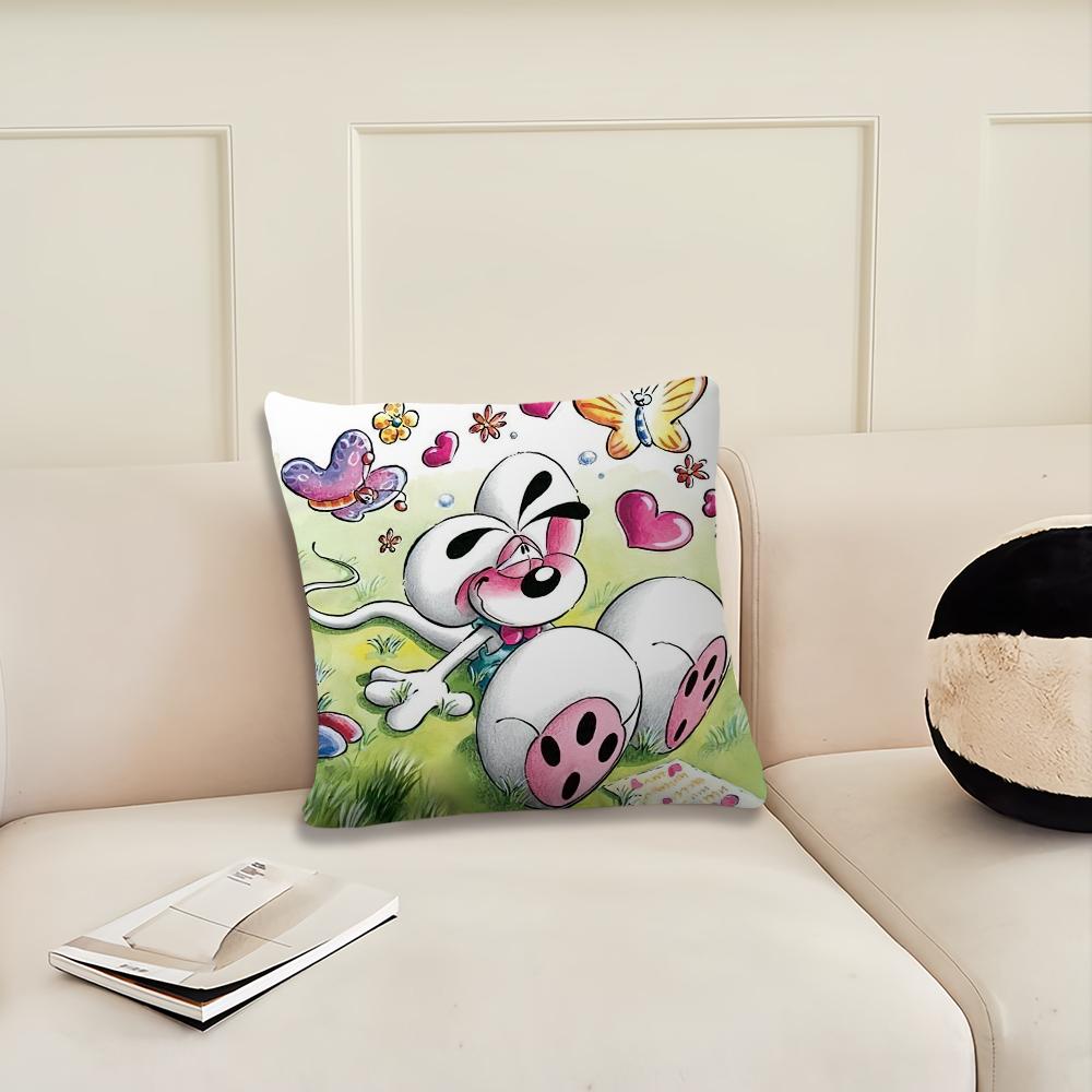 Kissenbezug mit Cartoon-Ratte, D-Diddl-Bezug, Dekoration für Zimmer, Zuhause, Sofa, Wohnzimmer, Büro, Auto, nordische Schlichtheit