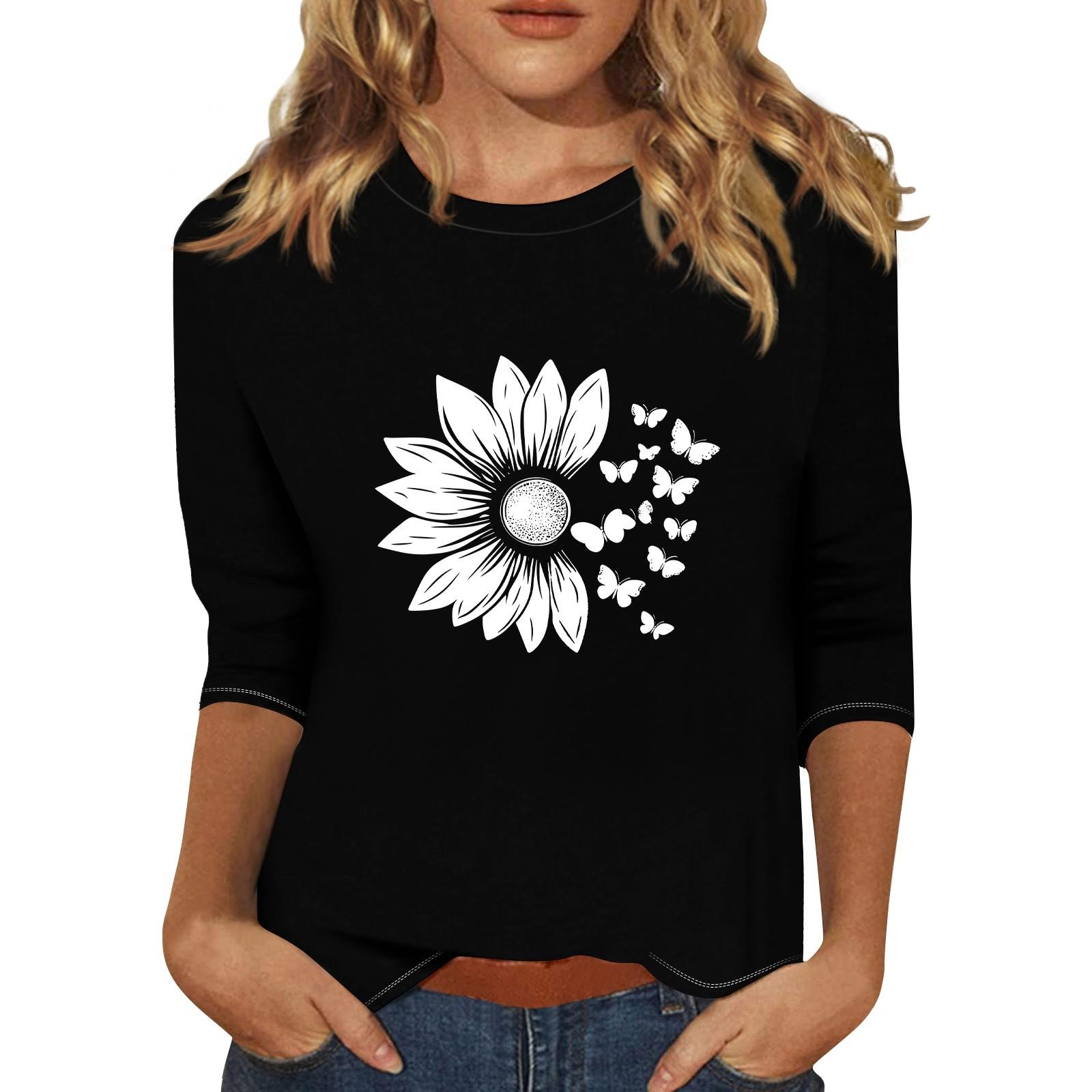 

Женский модный повседневный пуловер с воротником три четверти и принтом L чёрный