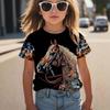 Tops Spring Autumn Printed Clothes Short Sleeve Round Neck Girls' Bottom Top T-Shirt