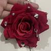 Exquisite Design Handmade Rose Keychain Rose Shape Imitation Flowers Pendant  Keychain Decoration
