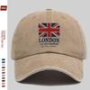 London British Flag Distressed Baseball Cap Cotton Vintage Washed Sun Hat Outdoor Adjustable Cap