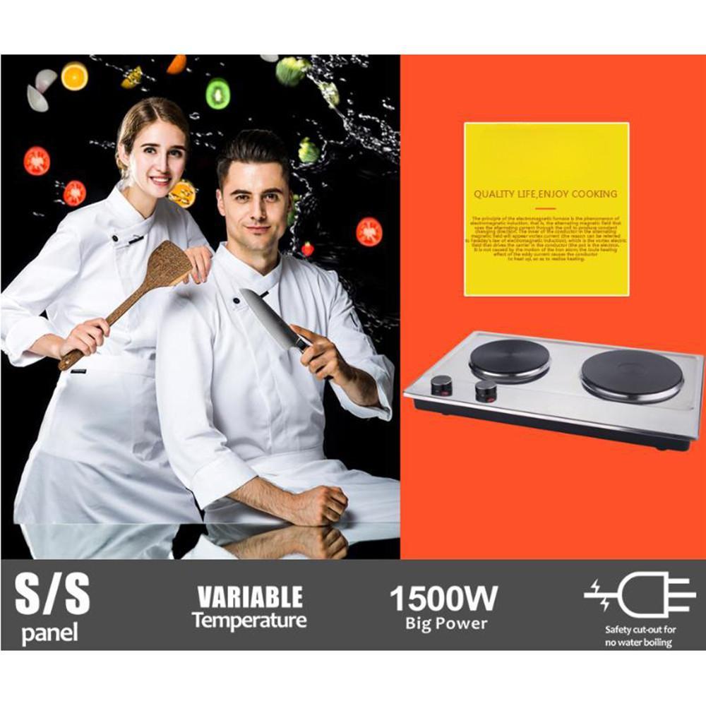 Přenosný stolní vařič pro domácnost nerezový elektrický sporák kuchyňský spotřebič dvojitá regulace infračervený vařič