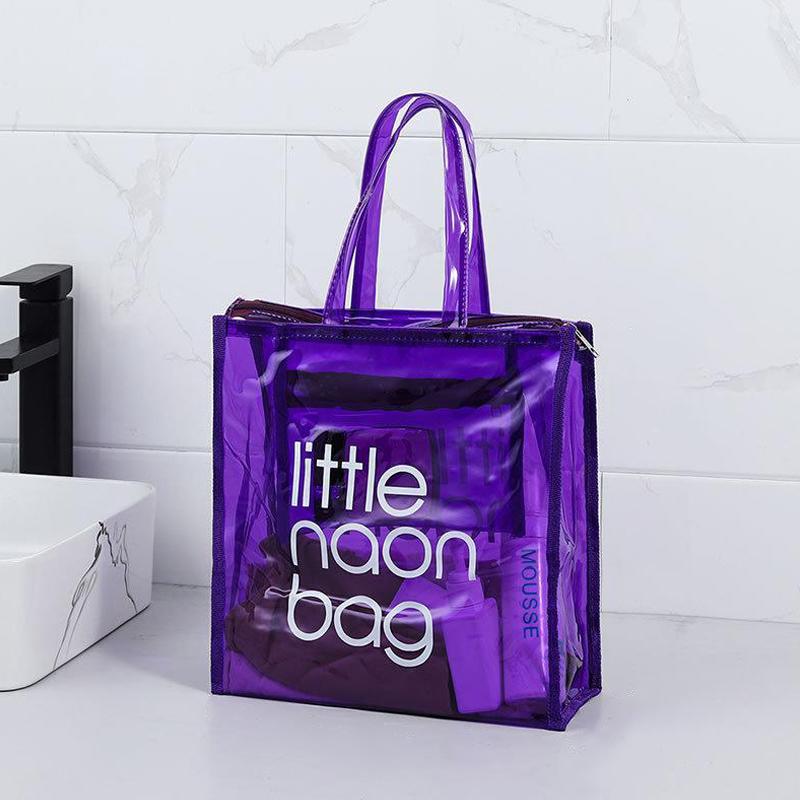 Fashionable  Large Capacity Transparent Hand In Hand Bag Travel Handbag