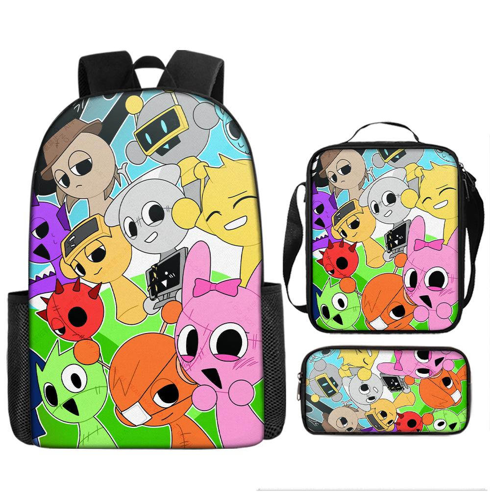 Sprunki Rhythm Box Backpack Primary School Third and Fourth Grades Lightweight Student School Bag