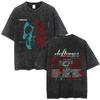 Washed Vintage Rock Band Deftones Cat Graphic Tshirts Men Alternative Heavy Metal Short Sleeve T Shirts Male Retro Streetwear
