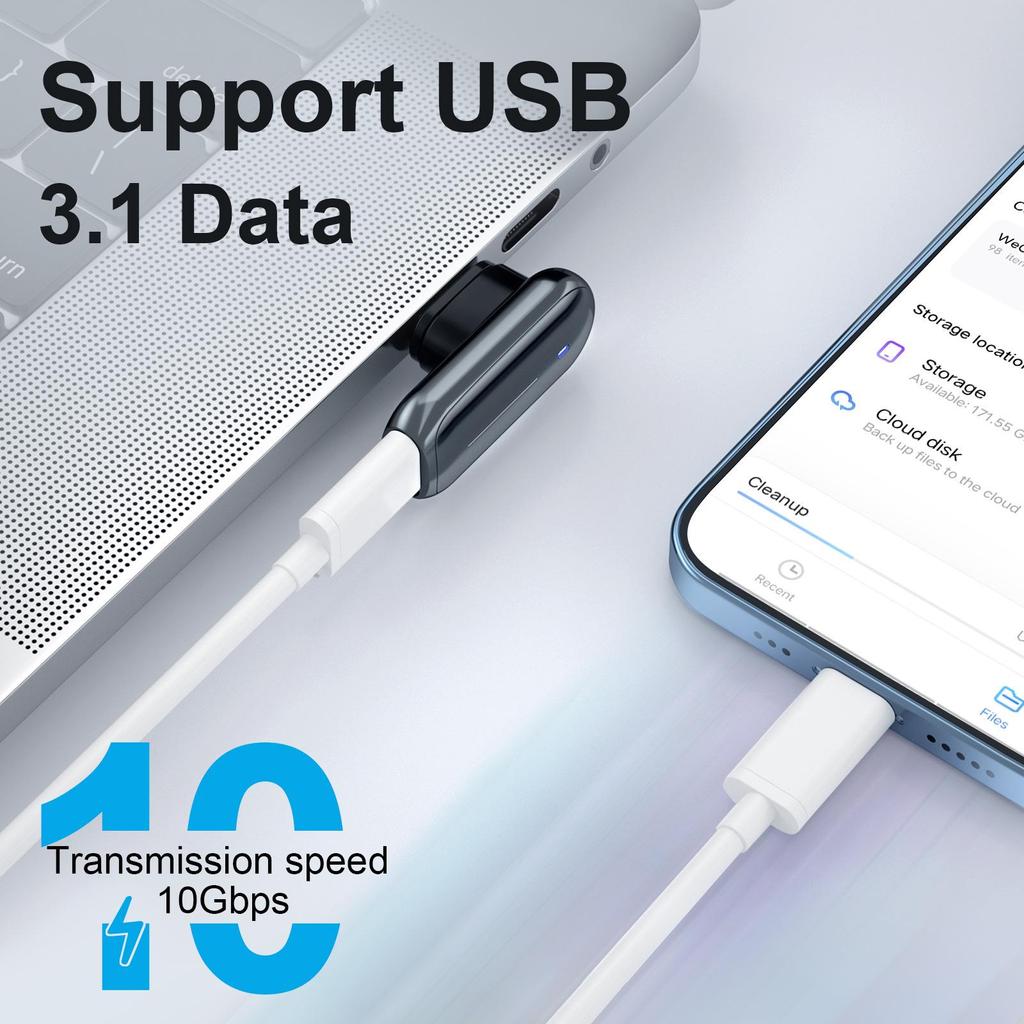 Magnetyczny adapter USB-C 24-pinowy do szybkiego ładowania PD100W - Kompatybilny z USB 3.1