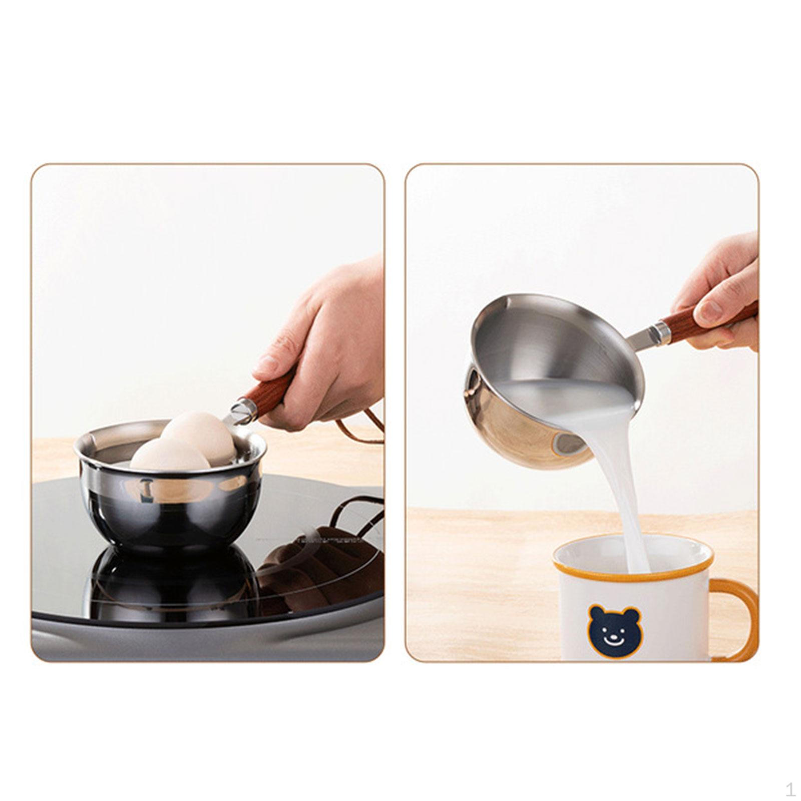 

304 Stainless Steel Frying Pan Kitchen Cooking Pot Practical Dining Room Chocolate Cookware 300ml