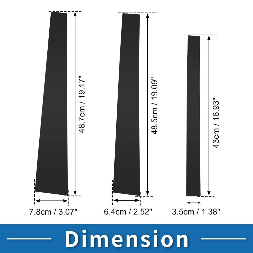 ABSOPRO Door Pillar Window Trim Stickers Pillar Post Door Outer Exterior Covers for Mitsubishi Pajero Black Anti-Scratch 2009-2015,