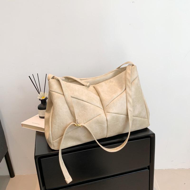 

Сумка через плечо из натуральной кожи и ткани для женщин, большая вместимость, повседневная французская сумка