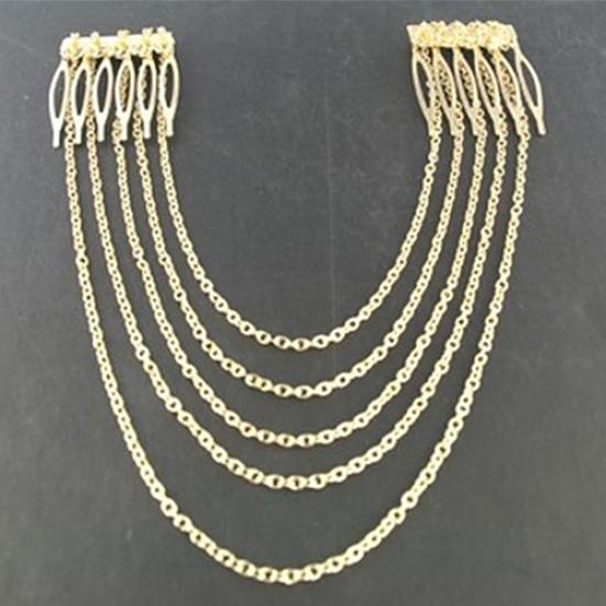 

Женская элегантная длинная многослойная цепочка на голову с расческами, аксессуар для волос золотистый