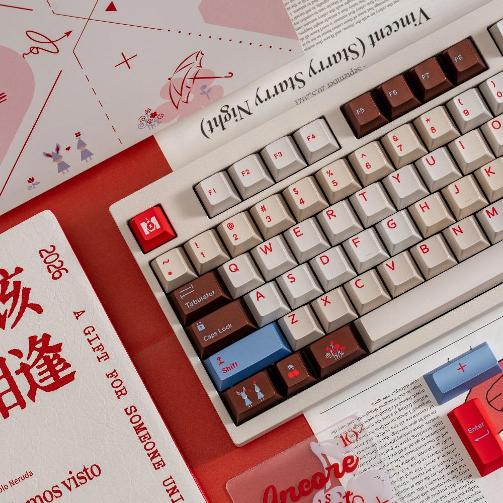 ANCORE HEART Keycap Set 168Key PBT Custom Metallic Paint Keyboard Cap Cherry Profile Gaming KeyCap for Mechanical Keyboard Gifts