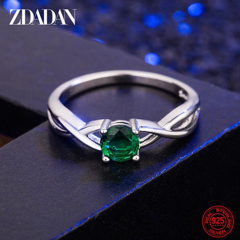 925 Sterling Silber Rosa Zirkon Ringe für Damen Modischer Ehering Schmuck