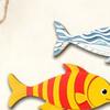 3Pcs/Set Wooden Fish Nautical Wall Decor, Whale Shark Striped Fish Wall Art for Lake House, Coastal Ocean Theme Hanging Ornament