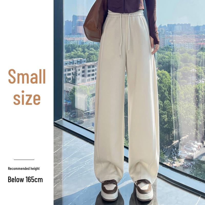 Women's High-Waist Dark Gray Sweatpants - Slim Fit, Wide Leg Sports Pants for Autumn 2025