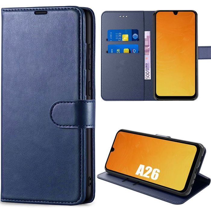 Coque de protection - BOOLING - pour Samsung Galaxy A26 5G - Cuir synthétique - Antichoc - Support intégré