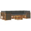 Outdoor-Sofagarnitur mit Kissen 8-teilig Natur und Anthrazit