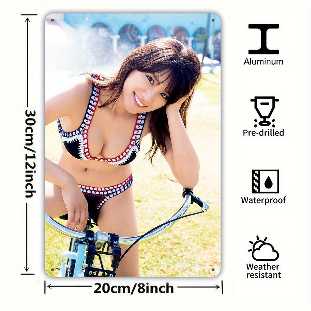 Vintage Metal Tin Sign Sexy Woman Poster HD Waterproof Wall Art for Bar Garage Decor Gift 20x30cm белый