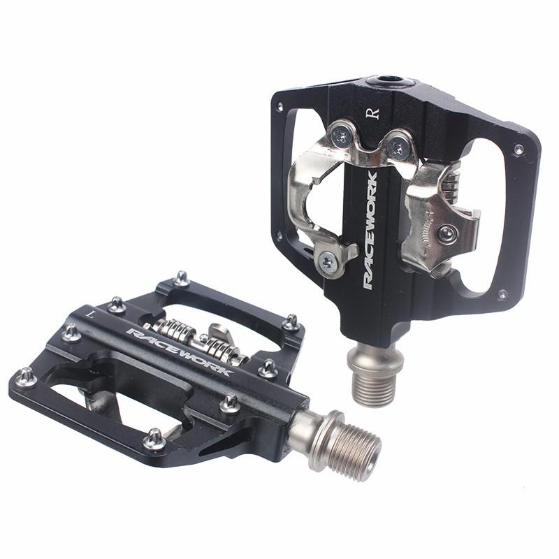 Mountain Bike Clipless To Flat Pedals Aluminum CNC SPD Compatible Dual Platform