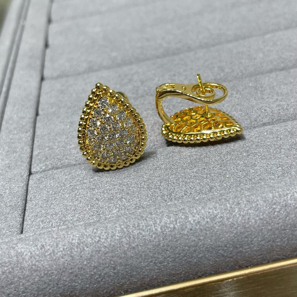 New Hot Brand Vintage Earrings for Women Luxury Jewelry Fashion Water Drop Designer Eardrop Pure 925 Sliver Party Clip Earrings