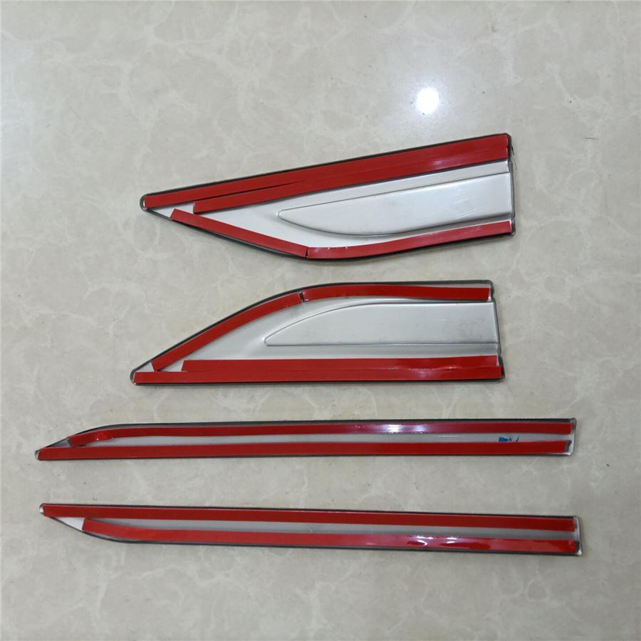 Universal 4Pcs Stainless Steel Car Side Body Fender Trims Decoration Mirror polishing