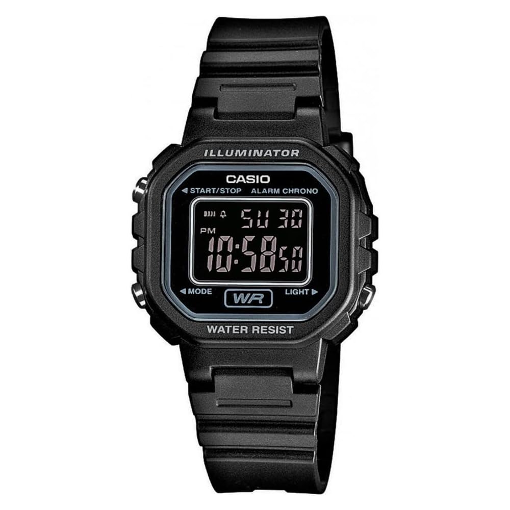 Casio Chupacasi LA-20WH-1B Digital Watch Full Black Reverse LCD for Women Girls Kids
