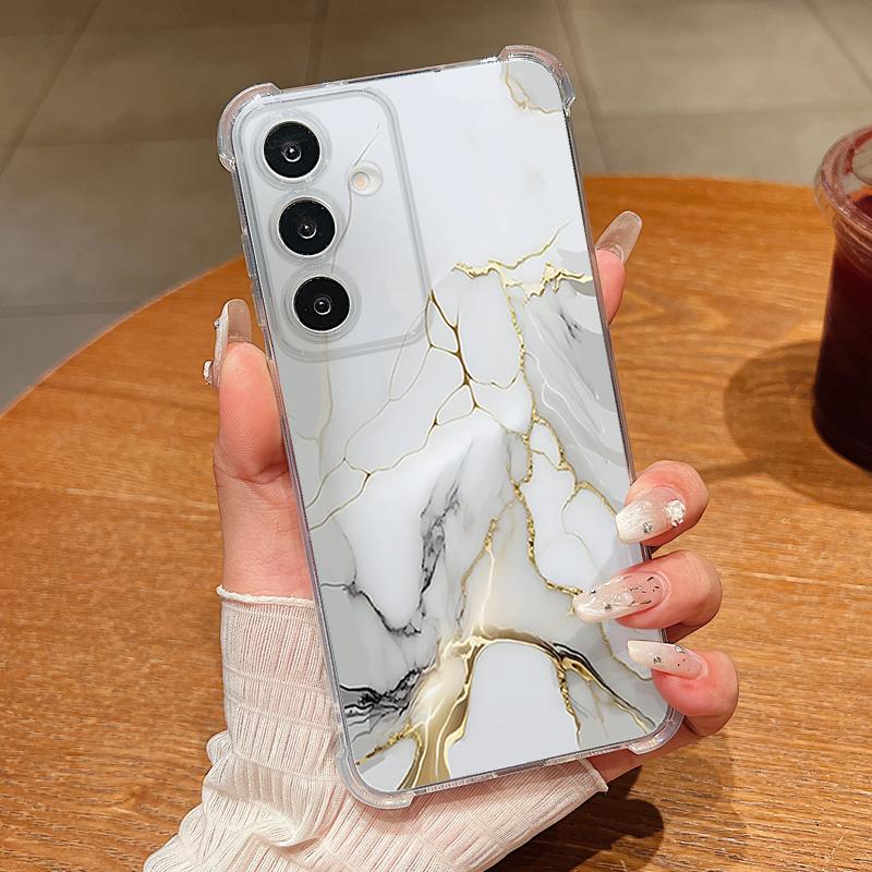 Marble Patterned Phone Case For Samsung Galaxy S26 S25 S24 S23 Ultra S22 S26 Plus S21 S24 S25 FE Clear Shockproof Soft TPU Cover