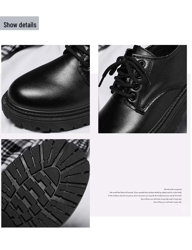 Men's British-Style Leather Shoes: Summer Teen & Student Thick-Soled Trendy All-Match Suit Shoes