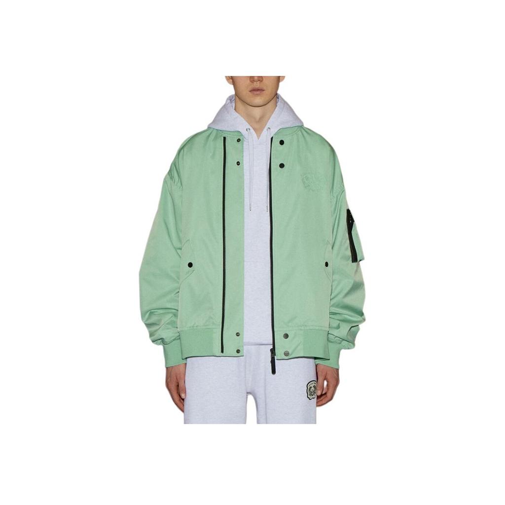 Onitsuka Tiger Stand Collar Zipper Design Warm Fashion Solid Color Long Sleeve Jacket Unisex Jacket Light-Green 2183B316-301