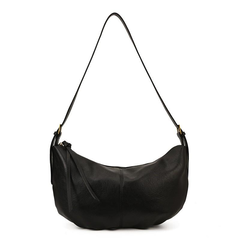 Minimalist Tote Bag Women Soft PU Leather Shoulder Crossbody With Zip Inner Pockets