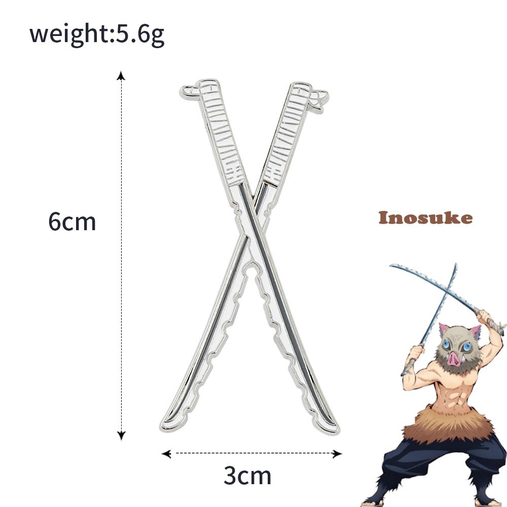 Anime Demon Slayer Kimetsu No Yaiba Sword Brooch Pins Tomioka Giyuu Kochou Shinobu Weapon Brooch Cosplay Jewelry Accessories