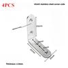 4PCS Furniture Stainless Steel Corner Code 90 Degree Right Angle Wardrobe Table and Chair Fixed Bracket Square Angle Iron