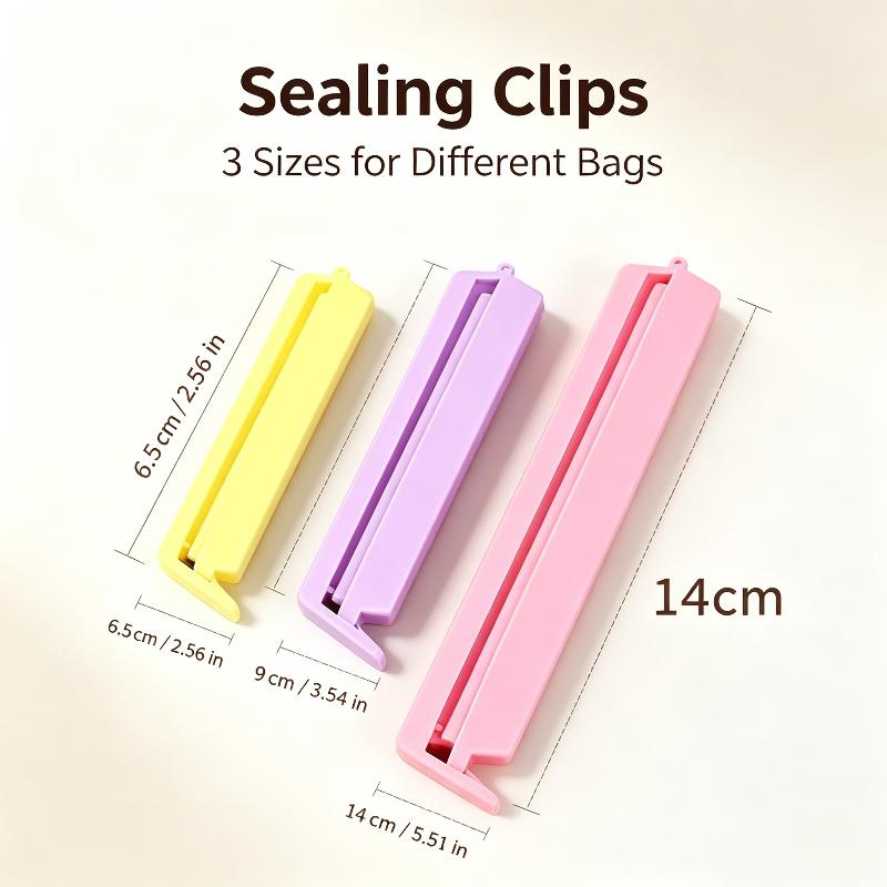 12Pcs Portable Kitchen Storage Food Saver Clip Sealing Bag Clip Sealer Clamp Plastic Tool Kitchen Accessory
