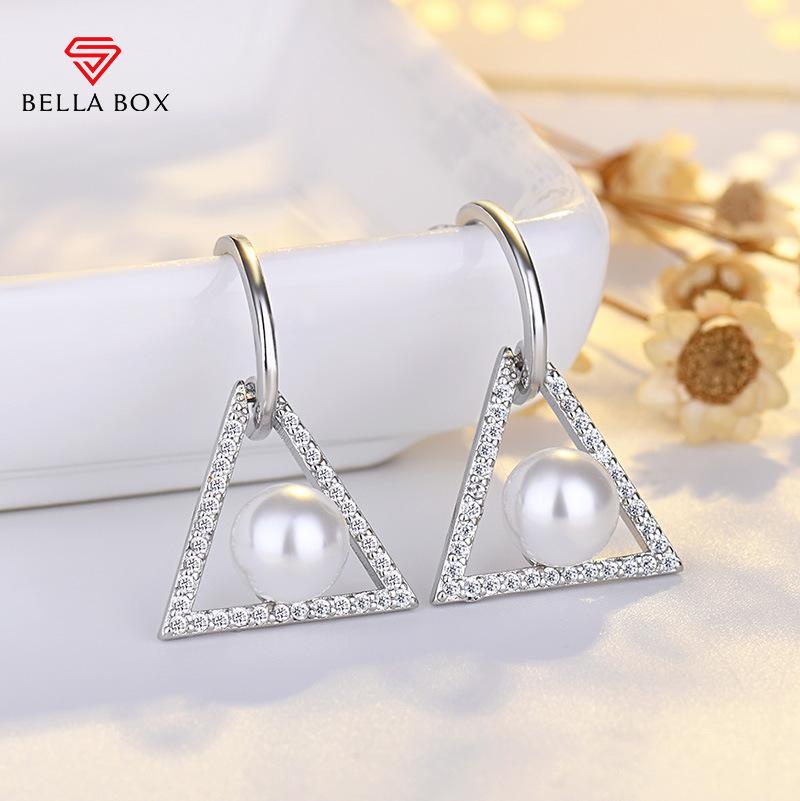 BELLA BOX S925 Silver Needle Vacation Style Fairy Ear Stickers, A Light Luxury And High-end Pearl Earrings