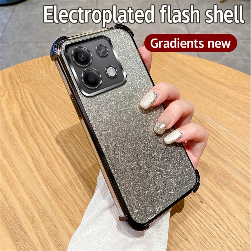 Luxury Glitter Case For Xiaomi Redmi Note 13 12 11 10 Pro 9S Note 11S 13 13C 12 12C 10 10C Shockproof Soft Silicon Plating Cover
