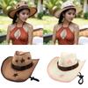 Vintage Straw Hat Beach Protable Hat Men's Western Hat Retros Styles Hat for Men and Women