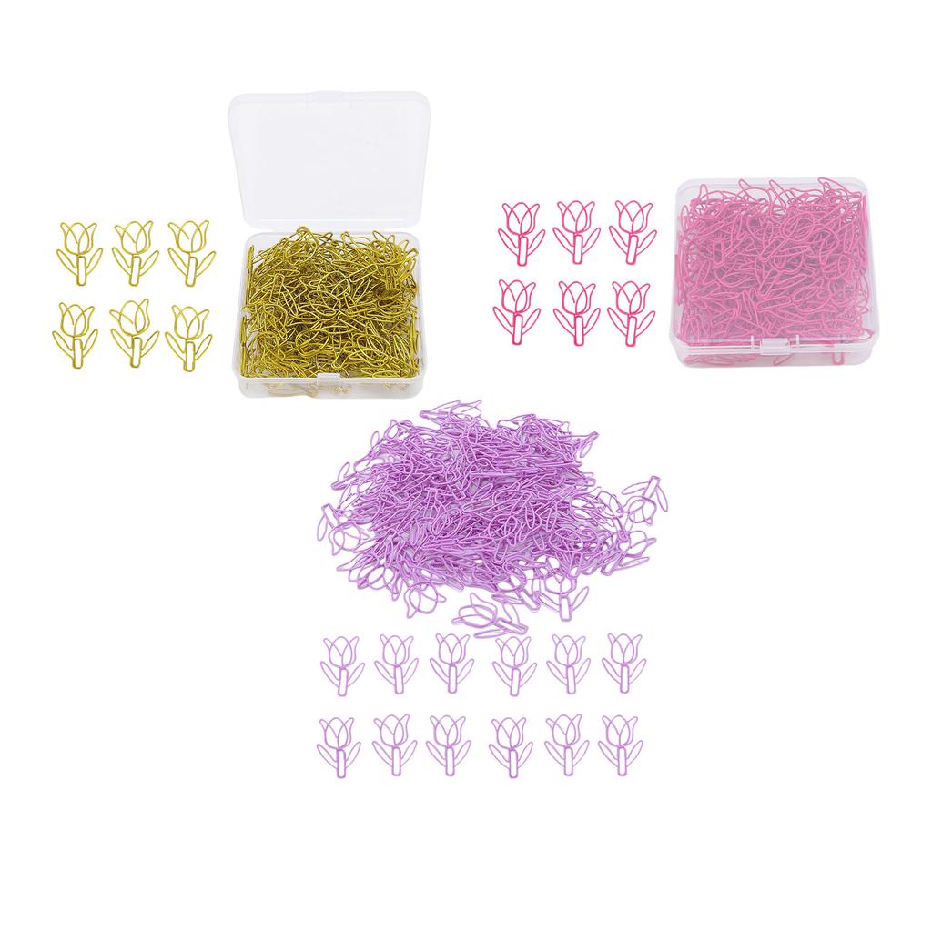 80Pcs Flower Shaped Paper Clips Bulk Mini Colored Bookmarks Clamp with Transparent Box School Suppli