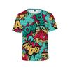 Mens 3D Anime Print Crew Neck Short Sleeve T-Shirt Casual Tee Teens Adults