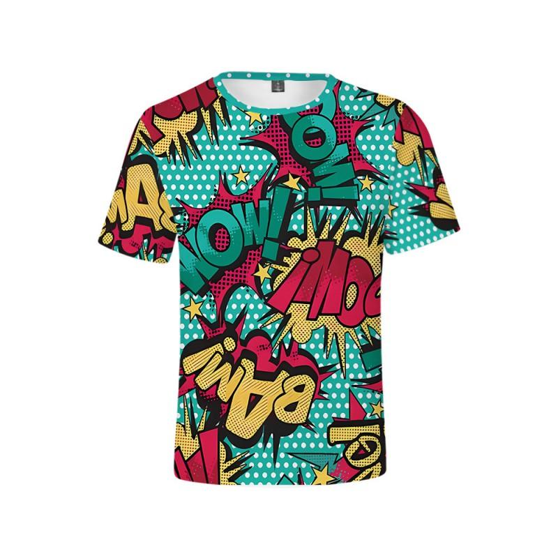 Mens 3D Anime Print Crew Neck Short Sleeve T-Shirt Casual Tee Teens Adults