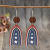 Elegant Star and Stripes Earrings for Independence Day Parties Wooden Earrings Patriotic Ear Accessories for Women